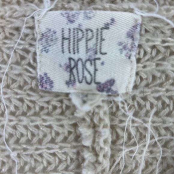 Hippie Rose Womens M Cream Open-Front Cardigan Cable Classic‎ Boho Preppy Solid - Picture 5 of 10